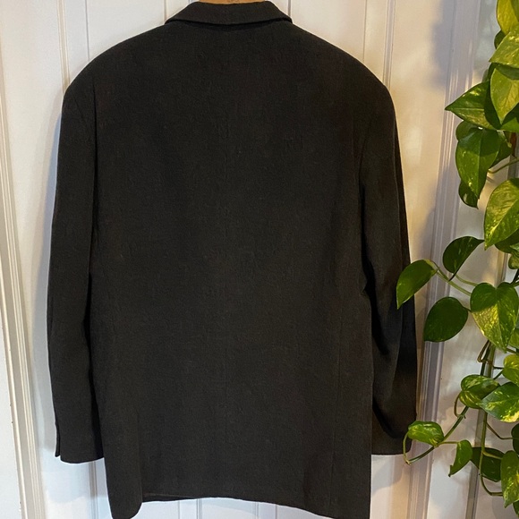 Wool Cashmere Men’s Charcoal Gray Blazer European Style Vintage Old Money - Picture 5 of 14